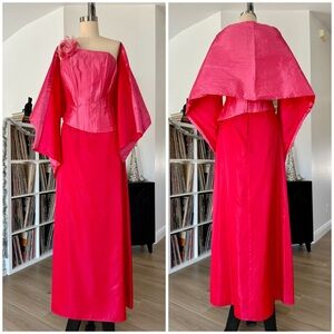 Vintage 90’s/Y2K Pink & Red Corset & Maxi Skirt Set